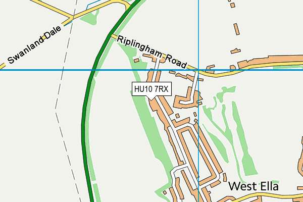 HU10 7RX map - OS VectorMap District (Ordnance Survey)