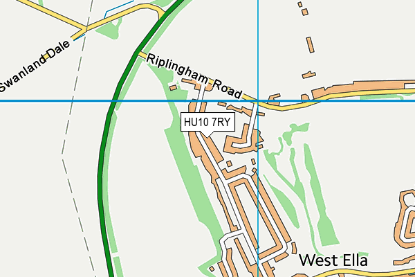 HU10 7RY map - OS VectorMap District (Ordnance Survey)