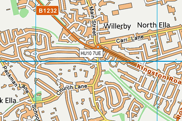 HU10 7UE map - OS VectorMap District (Ordnance Survey)