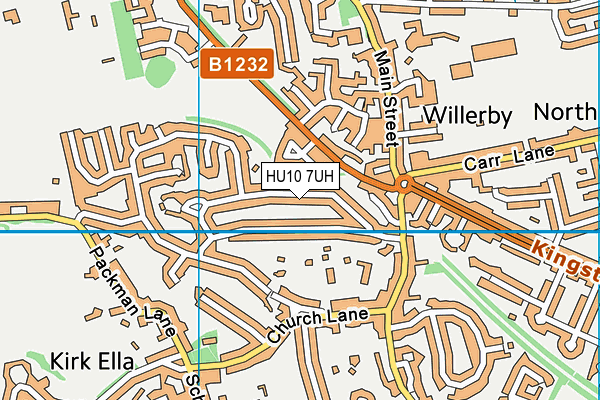 HU10 7UH map - OS VectorMap District (Ordnance Survey)