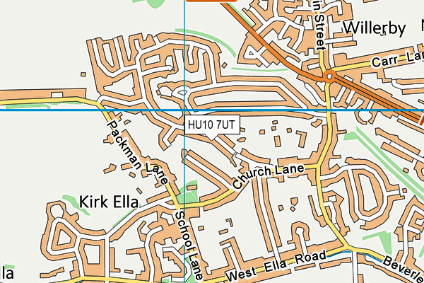 HU10 7UT map - OS VectorMap District (Ordnance Survey)