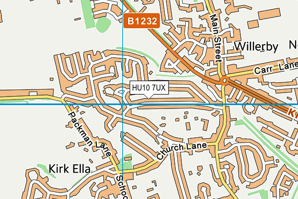 HU10 7UX map - OS VectorMap District (Ordnance Survey)