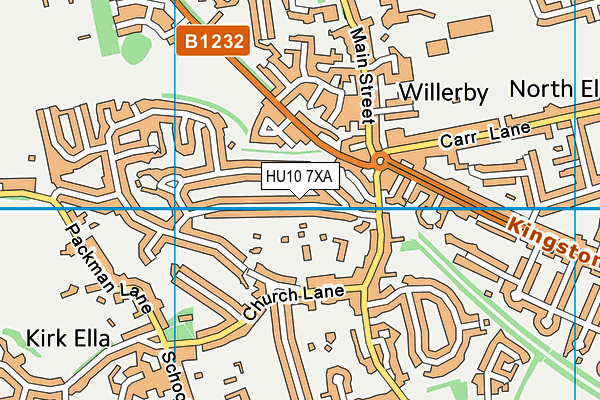 HU10 7XA map - OS VectorMap District (Ordnance Survey)