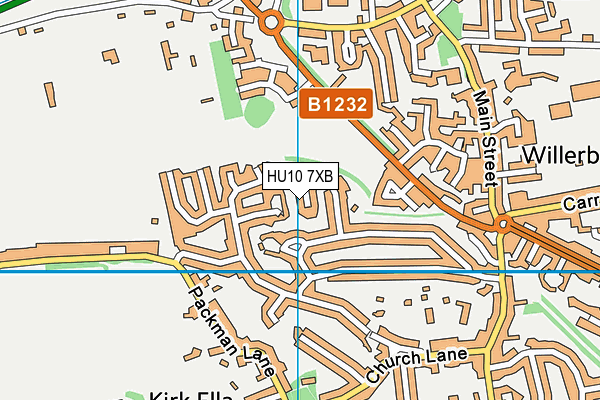 HU10 7XB map - OS VectorMap District (Ordnance Survey)
