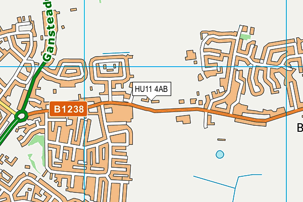 HU11 4AB map - OS VectorMap District (Ordnance Survey)