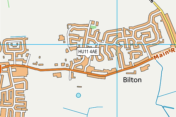 HU11 4AE map - OS VectorMap District (Ordnance Survey)