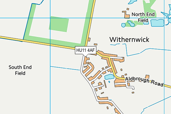 HU11 4AF map - OS VectorMap District (Ordnance Survey)