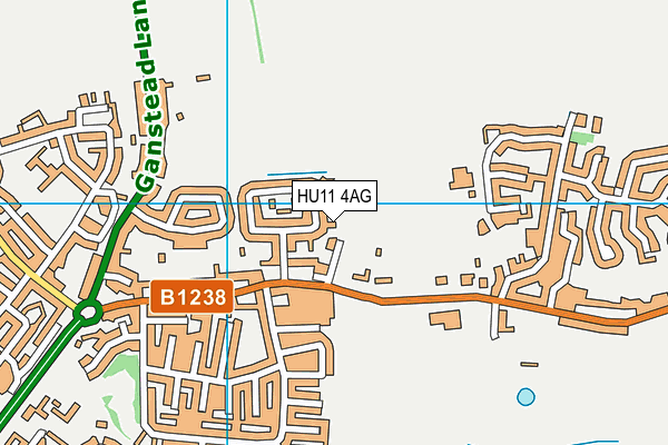 HU11 4AG map - OS VectorMap District (Ordnance Survey)