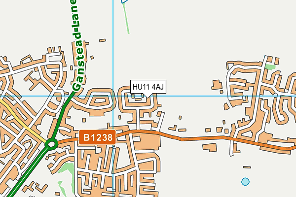 HU11 4AJ map - OS VectorMap District (Ordnance Survey)