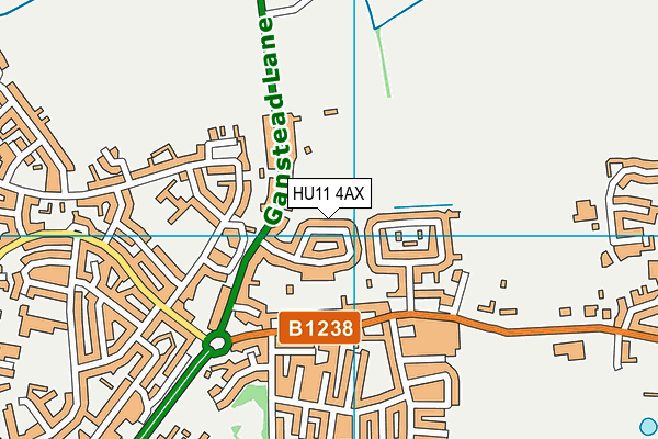 HU11 4AX map - OS VectorMap District (Ordnance Survey)