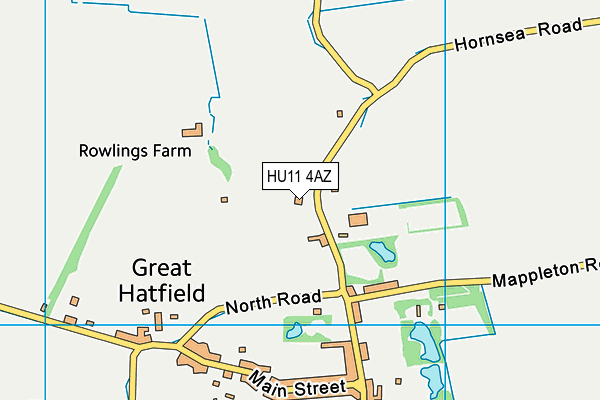 HU11 4AZ map - OS VectorMap District (Ordnance Survey)