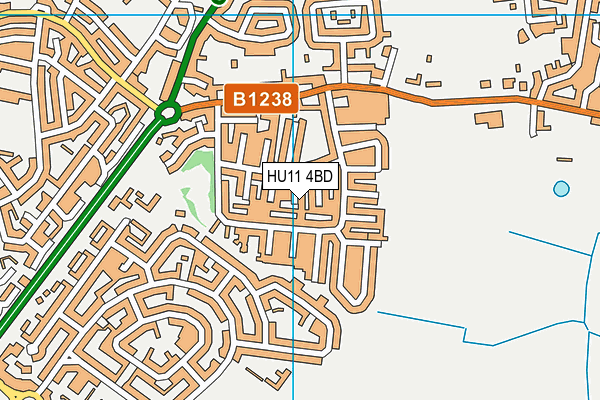 HU11 4BD map - OS VectorMap District (Ordnance Survey)