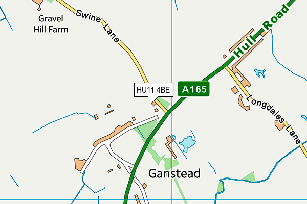 HU11 4BE map - OS VectorMap District (Ordnance Survey)