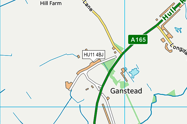 HU11 4BJ map - OS VectorMap District (Ordnance Survey)