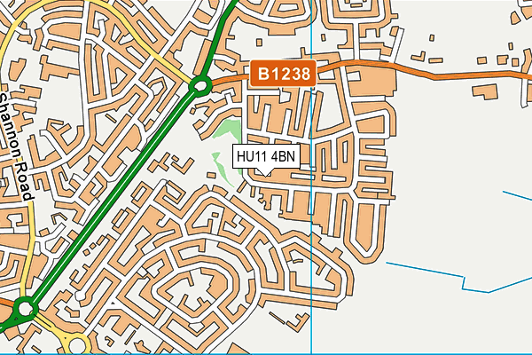 HU11 4BN map - OS VectorMap District (Ordnance Survey)