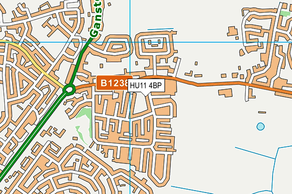 HU11 4BP map - OS VectorMap District (Ordnance Survey)