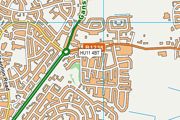 HU11 4BT map - OS VectorMap District (Ordnance Survey)