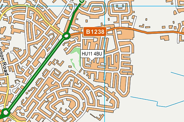HU11 4BU map - OS VectorMap District (Ordnance Survey)