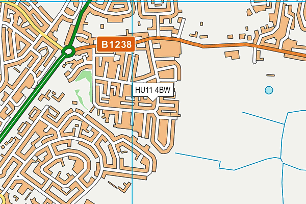 HU11 4BW map - OS VectorMap District (Ordnance Survey)