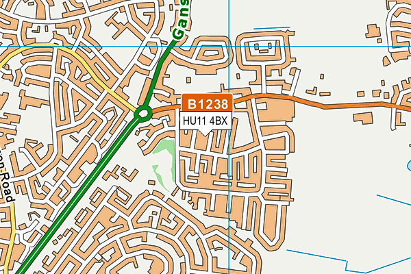 HU11 4BX map - OS VectorMap District (Ordnance Survey)