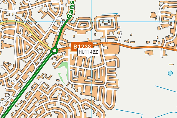 HU11 4BZ map - OS VectorMap District (Ordnance Survey)