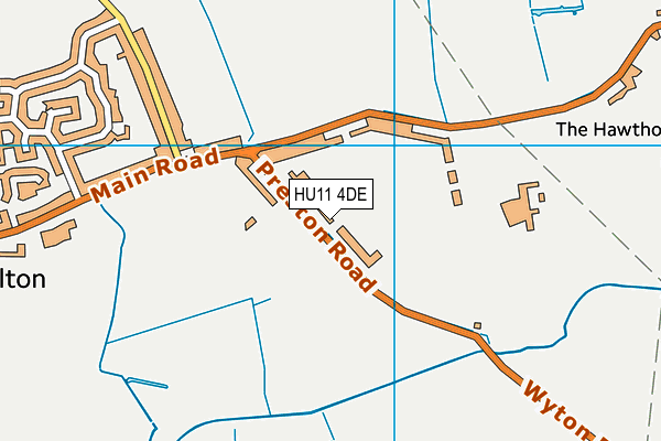 HU11 4DE map - OS VectorMap District (Ordnance Survey)