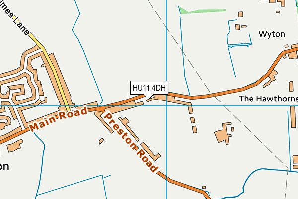 HU11 4DH map - OS VectorMap District (Ordnance Survey)