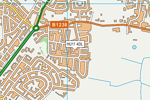 HU11 4DL map - OS VectorMap District (Ordnance Survey)