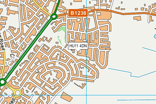 HU11 4DN map - OS VectorMap District (Ordnance Survey)