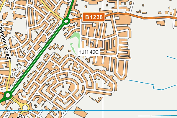 HU11 4DQ map - OS VectorMap District (Ordnance Survey)