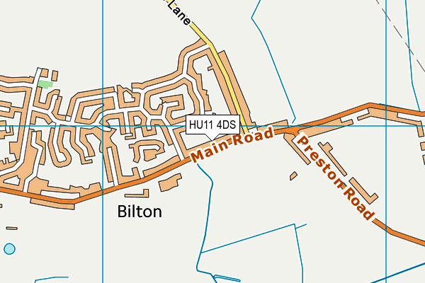 HU11 4DS map - OS VectorMap District (Ordnance Survey)