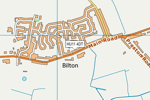 HU11 4DT map - OS VectorMap District (Ordnance Survey)