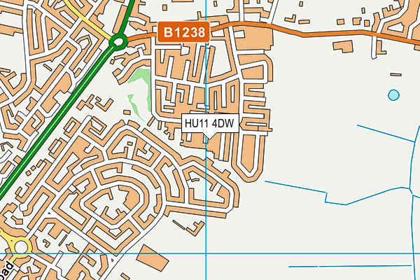 HU11 4DW map - OS VectorMap District (Ordnance Survey)