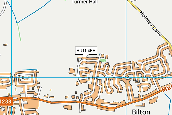 HU11 4EH map - OS VectorMap District (Ordnance Survey)