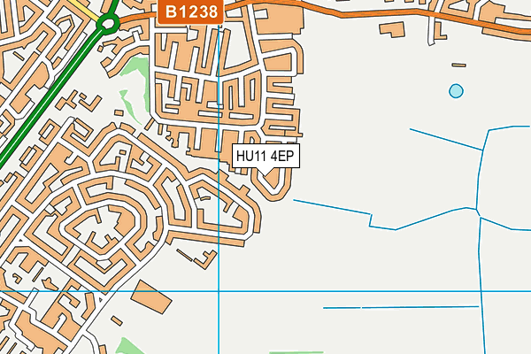 HU11 4EP map - OS VectorMap District (Ordnance Survey)