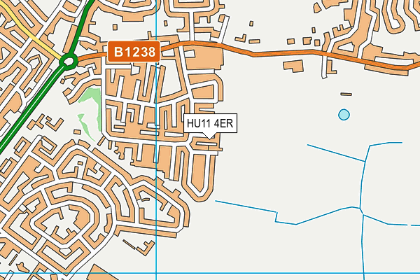 HU11 4ER map - OS VectorMap District (Ordnance Survey)