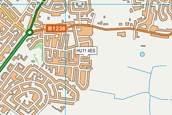 HU11 4ES map - OS VectorMap District (Ordnance Survey)