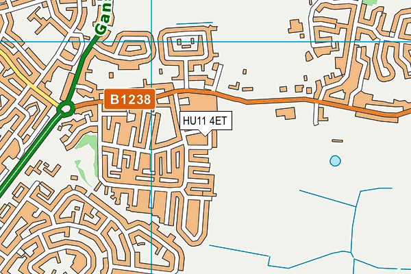 HU11 4ET map - OS VectorMap District (Ordnance Survey)