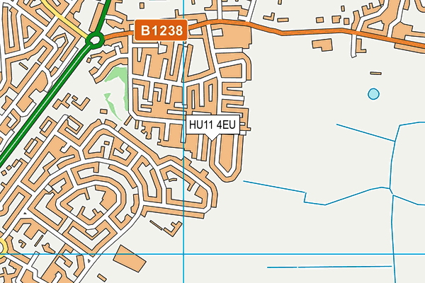 HU11 4EU map - OS VectorMap District (Ordnance Survey)