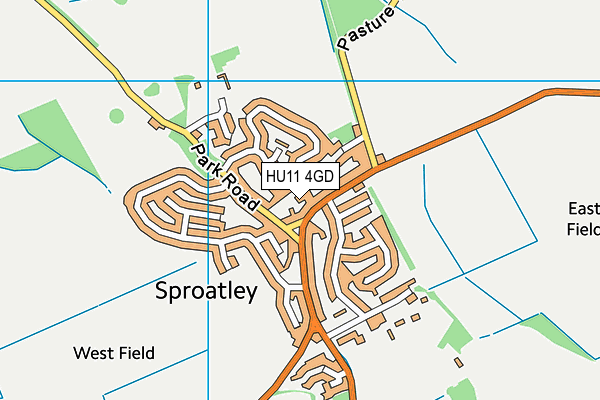 HU11 4GD map - OS VectorMap District (Ordnance Survey)