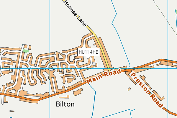 HU11 4HE map - OS VectorMap District (Ordnance Survey)