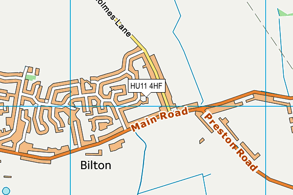 HU11 4HF map - OS VectorMap District (Ordnance Survey)