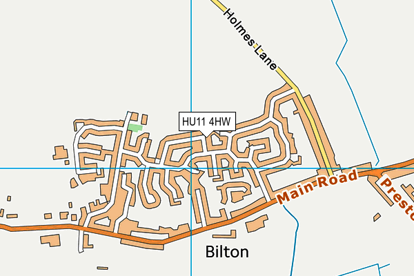 HU11 4HW map - OS VectorMap District (Ordnance Survey)