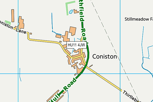 HU11 4JW map - OS VectorMap District (Ordnance Survey)