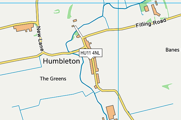 Humbleton Playing Fields map (HU11 4NL) - OS VectorMap District (Ordnance Survey)