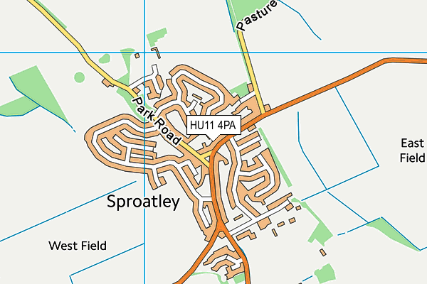 HU11 4PA map - OS VectorMap District (Ordnance Survey)