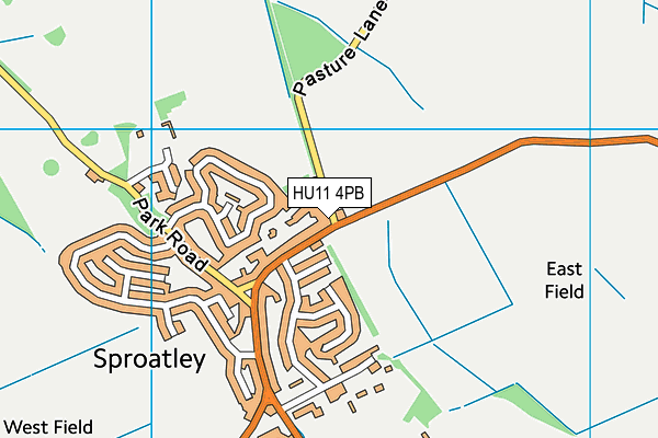 HU11 4PB map - OS VectorMap District (Ordnance Survey)