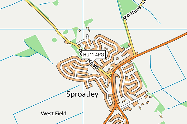 HU11 4PG map - OS VectorMap District (Ordnance Survey)