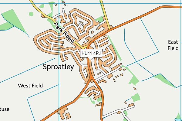HU11 4PJ map - OS VectorMap District (Ordnance Survey)
