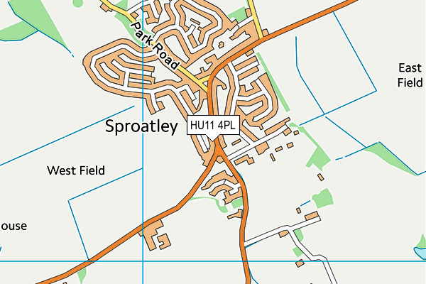 HU11 4PL map - OS VectorMap District (Ordnance Survey)